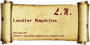 Lendler Magdolna névjegykártya
